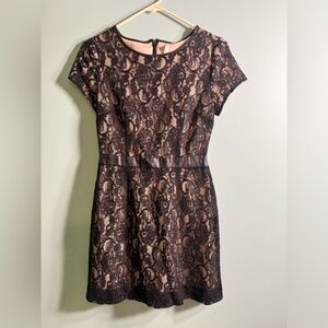 Lauren Conrad black lace w/nude lining cocktail dress, size 6.